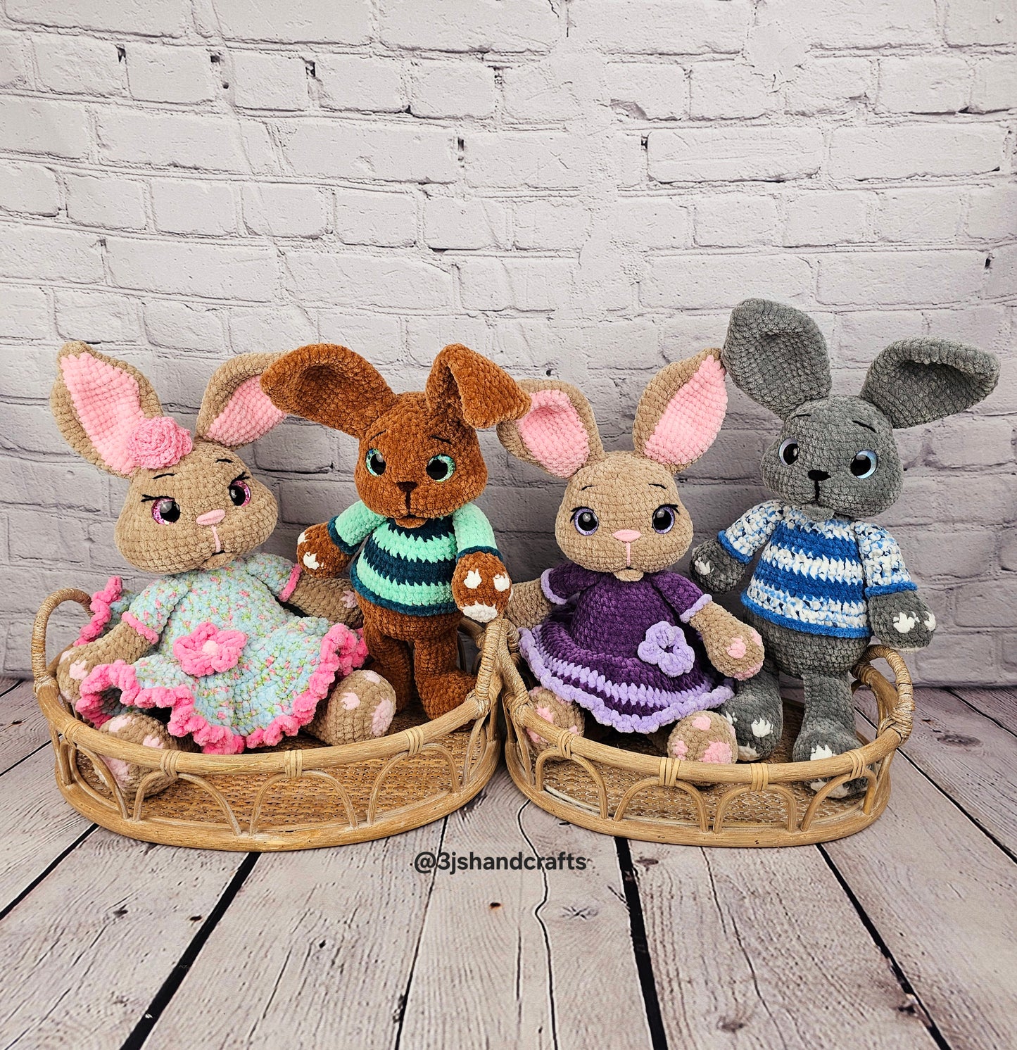 Buster and Petunia the Bunny Crochet Pattern Bundle Easter Bunnies English