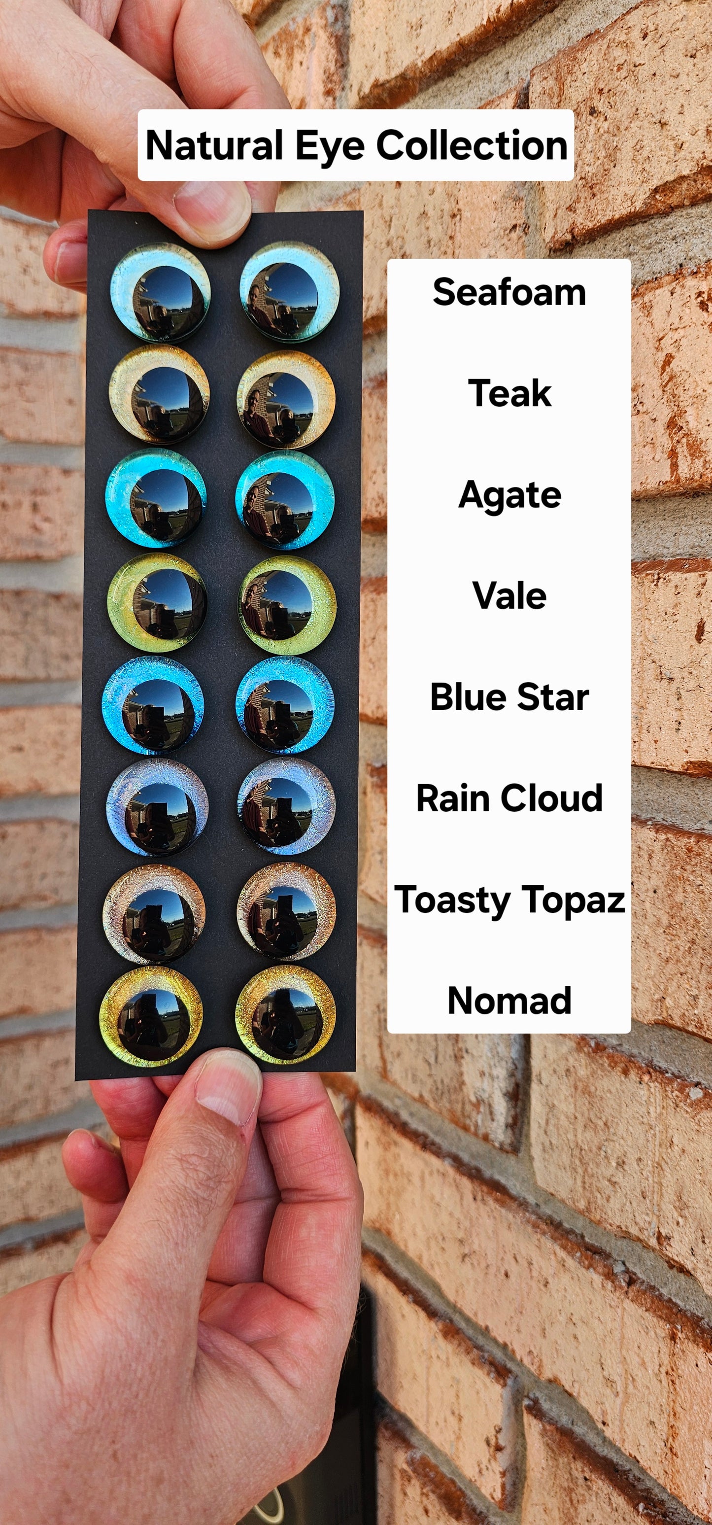 Bundle and Save Natural Eye Collection Handpainted Glitter Sinker Recessed Safety Eyes Amigurumi Crochet 8 pairs