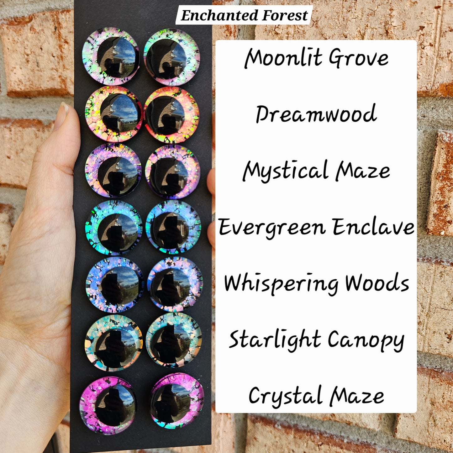 Bundle and Save Enchanted Forest Handpainted Glitter Sinker Recessed Safety Eyes Amigurumi Crochet