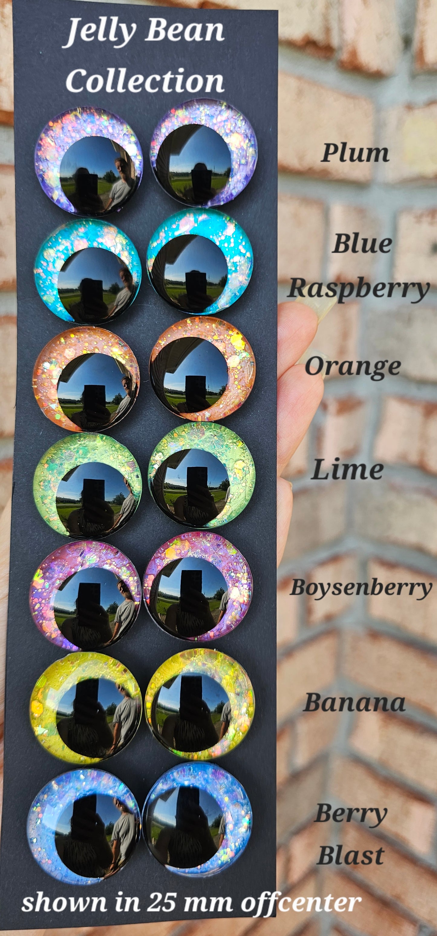 Jellybean Collection Bundle and Save Handpainted Glitter Sinker Recessed Safety Eyes Amigurumi Crochet