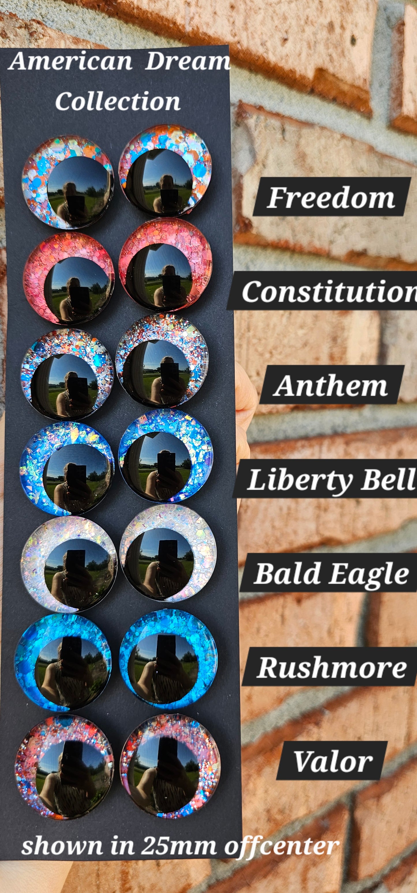 American Dream Collection Bundle and Save Handpainted Glitter Sinker Recessed Safety Eyes Amigurumi Crochet