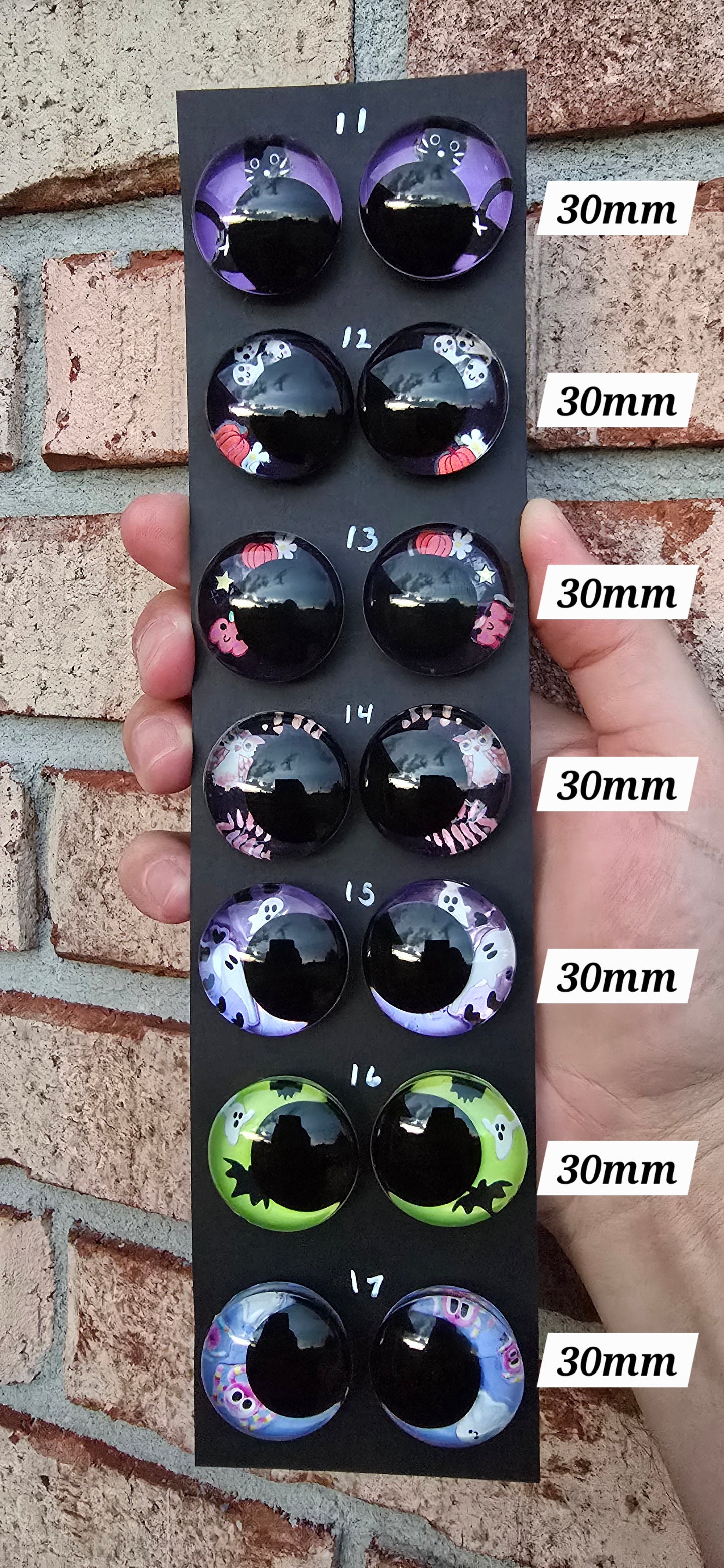 Specialty Applique Eyes Limited Supply Handpainted Glitter Sinker Recessed Safety Eyes Amigurumi Crochet