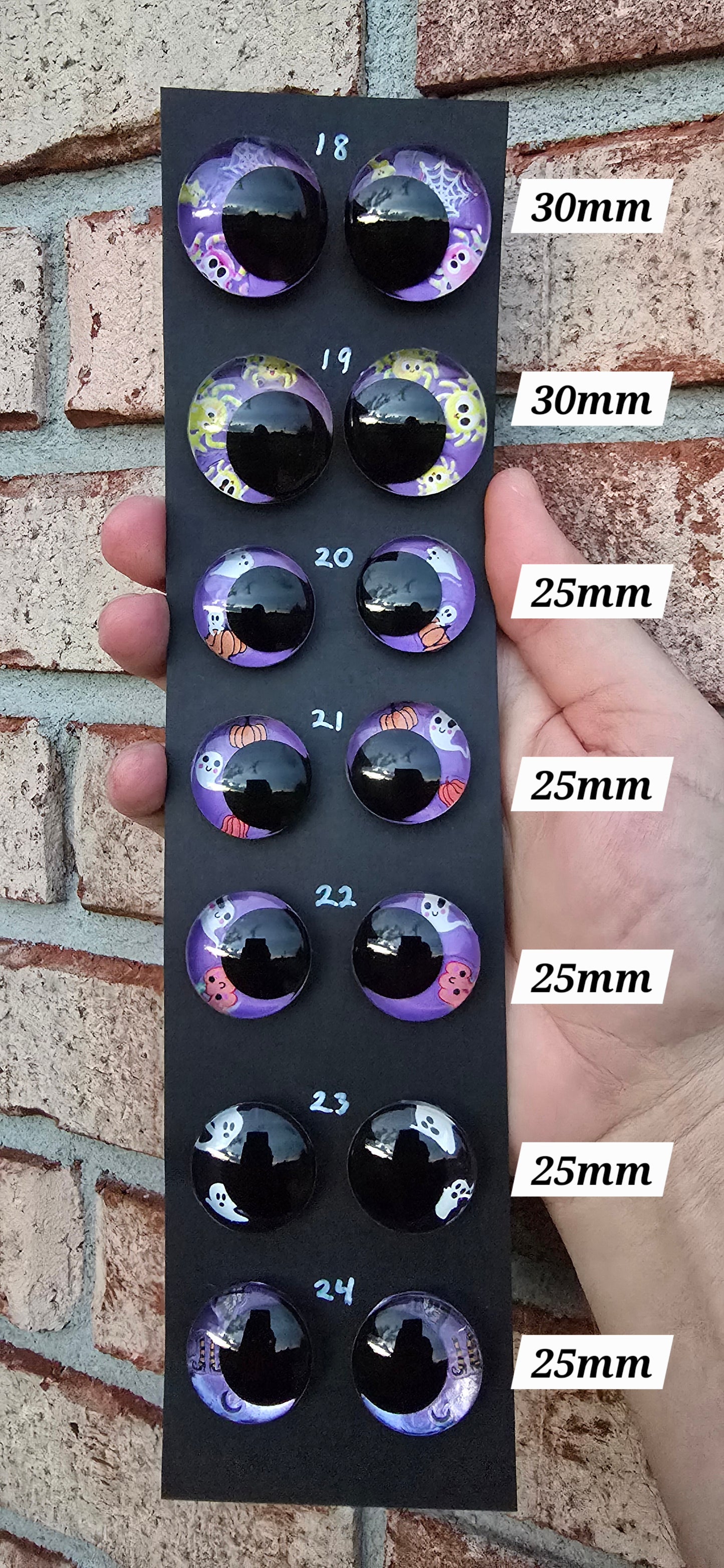 Specialty Applique Eyes Limited Supply Handpainted Glitter Sinker Recessed Safety Eyes Amigurumi Crochet