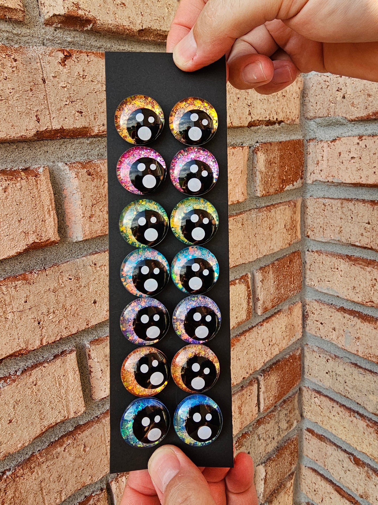 Individual Radiant Rocks Handpainted Glitter Sinker Recessed Safety Eyes Amigurumi Crochet