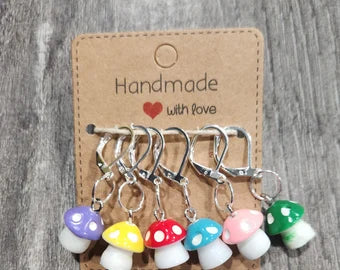 Mushroom stitch markers 6pc