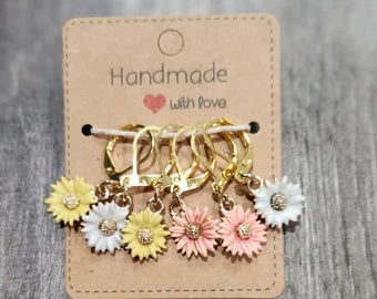Sunflower stitch markers 6pc
