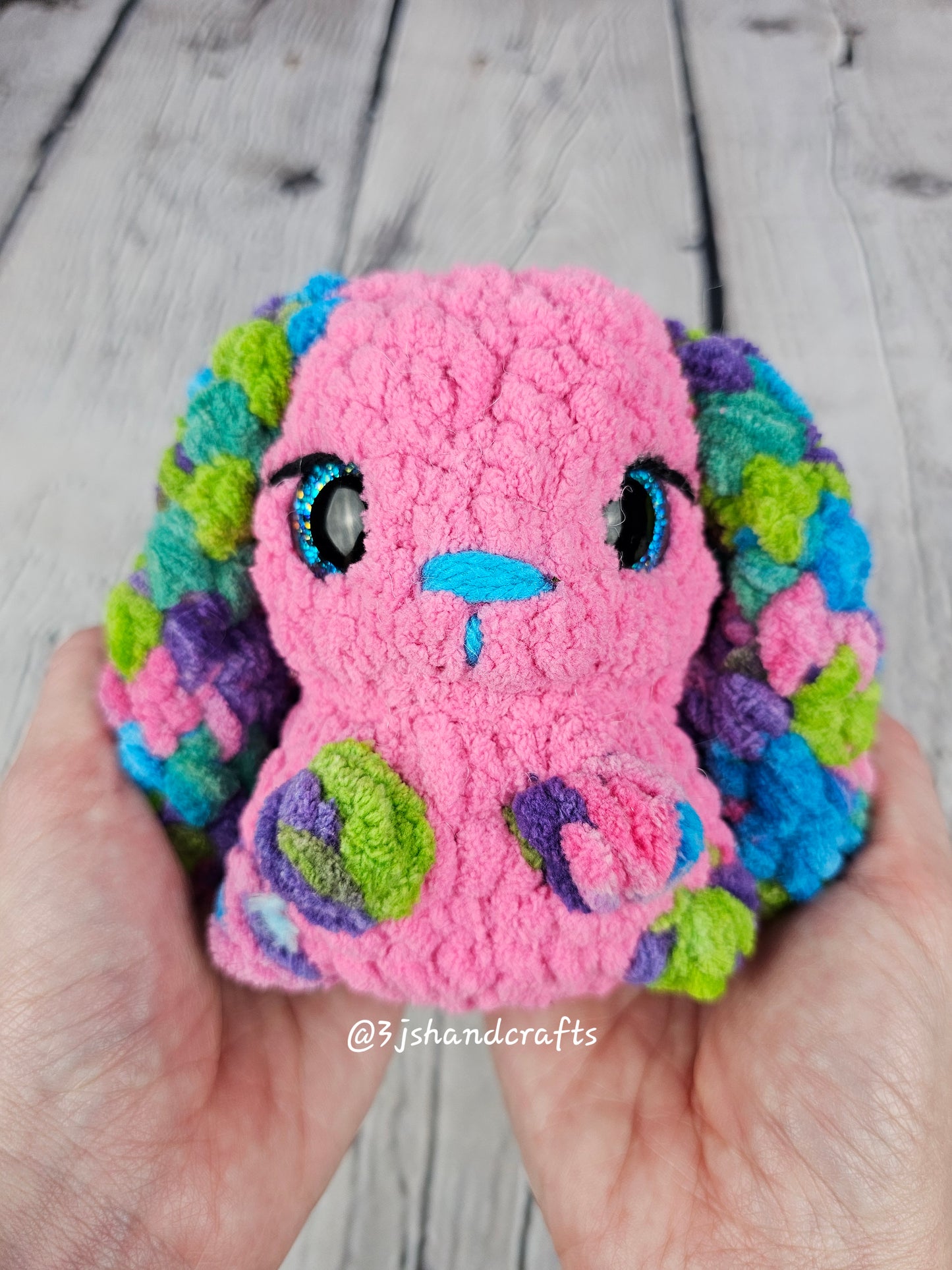 Crochet Custom Made Pocket Bunny Plush Stuffed Animal Handmade