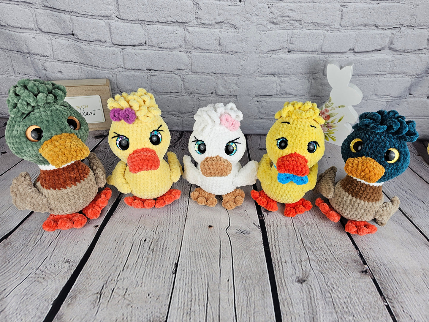 Dusty the Duck with Mallard Mod Crochet Pattern Easter English