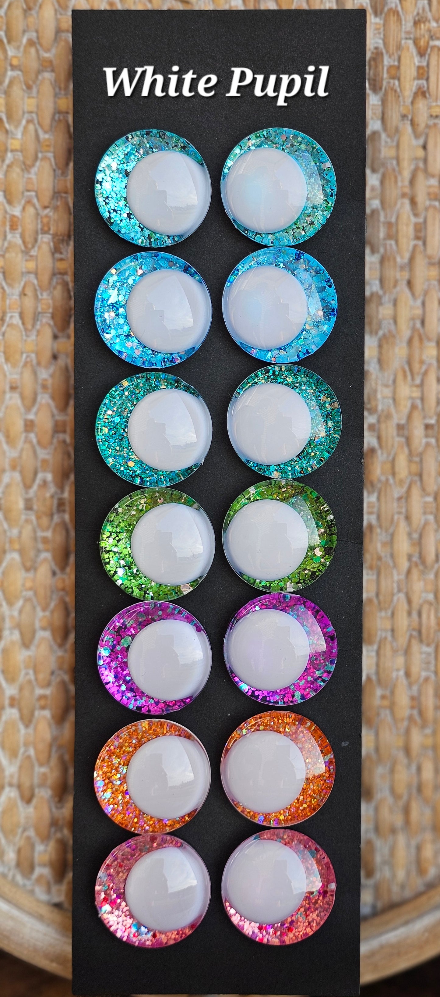 Bundle and Save Card 1 Handpainted Glitter Sinker Recessed Safety Eyes Amigurumi Crochet