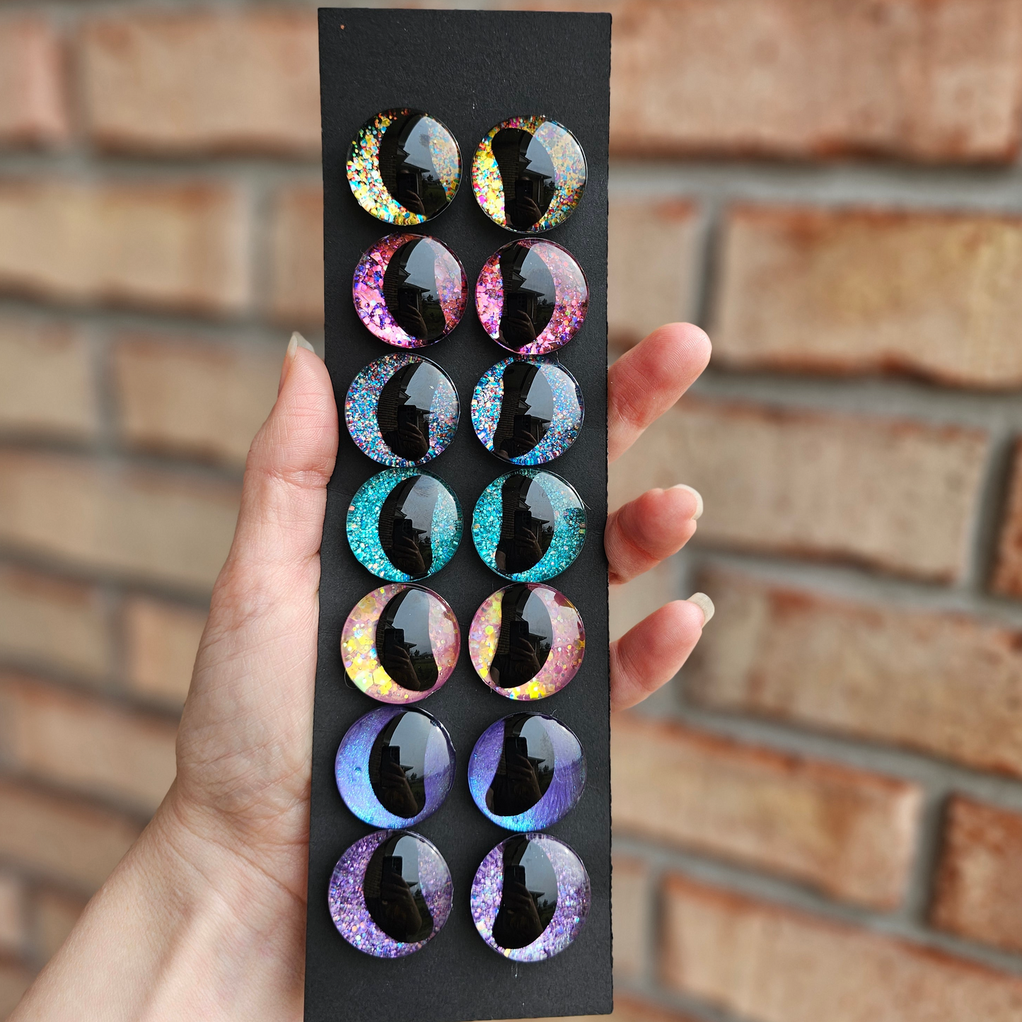 Bundle and Save Card 2 Handpainted Glitter Sinker Recessed Safety Eyes Amigurumi Crochet