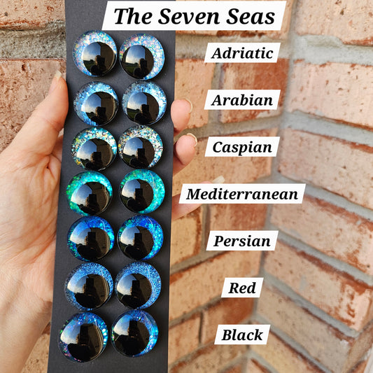 Individual 7 Seas Collection Handpainted Glitter Sinker Recessed Safety Eyes Amigurumi Crochet