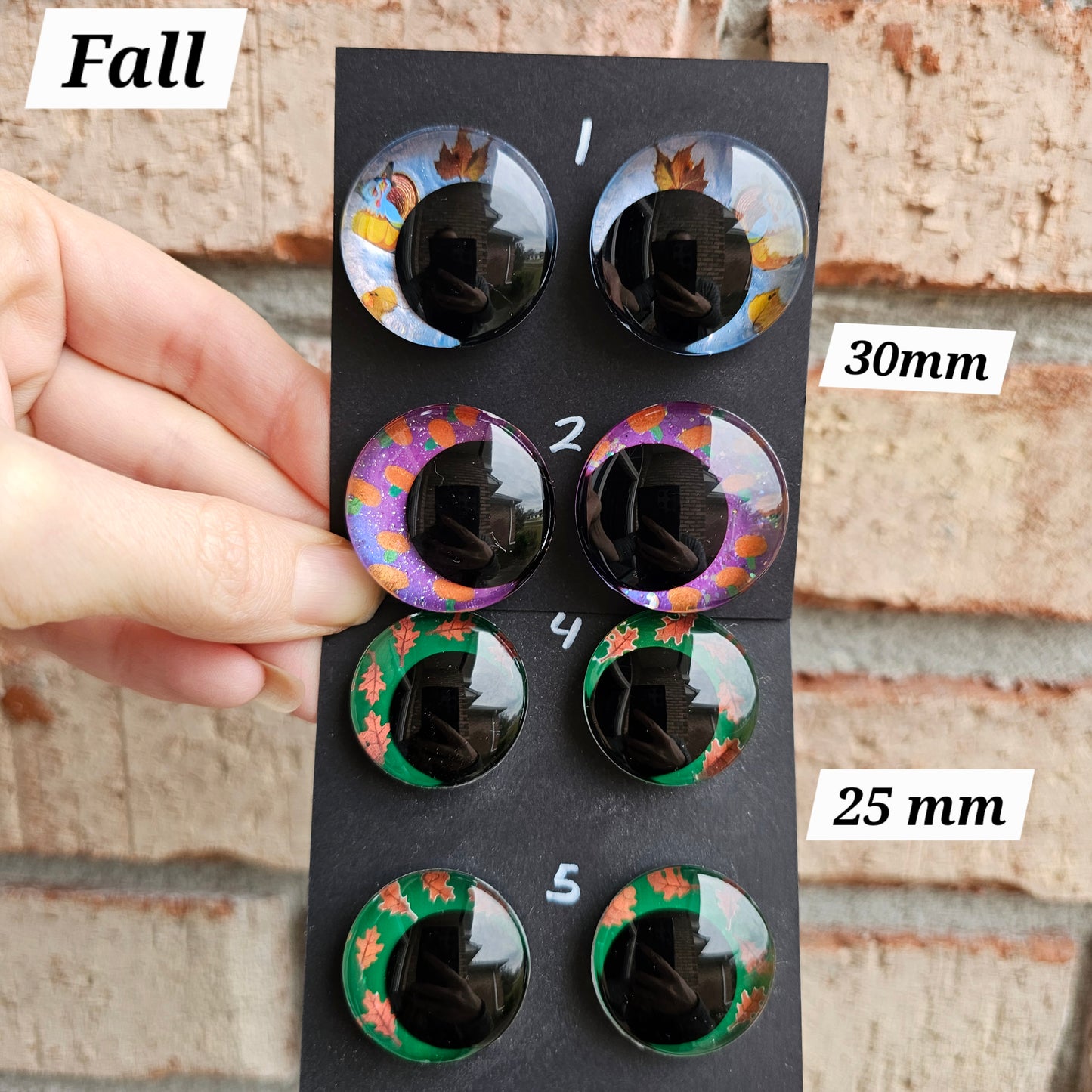 Christmas / Fall / Halloween Specialty Eyes 30% DISCOUNT APPLIED Handpainted Glitter Sinker Recessed Safety Eyes Amigurumi Crochet