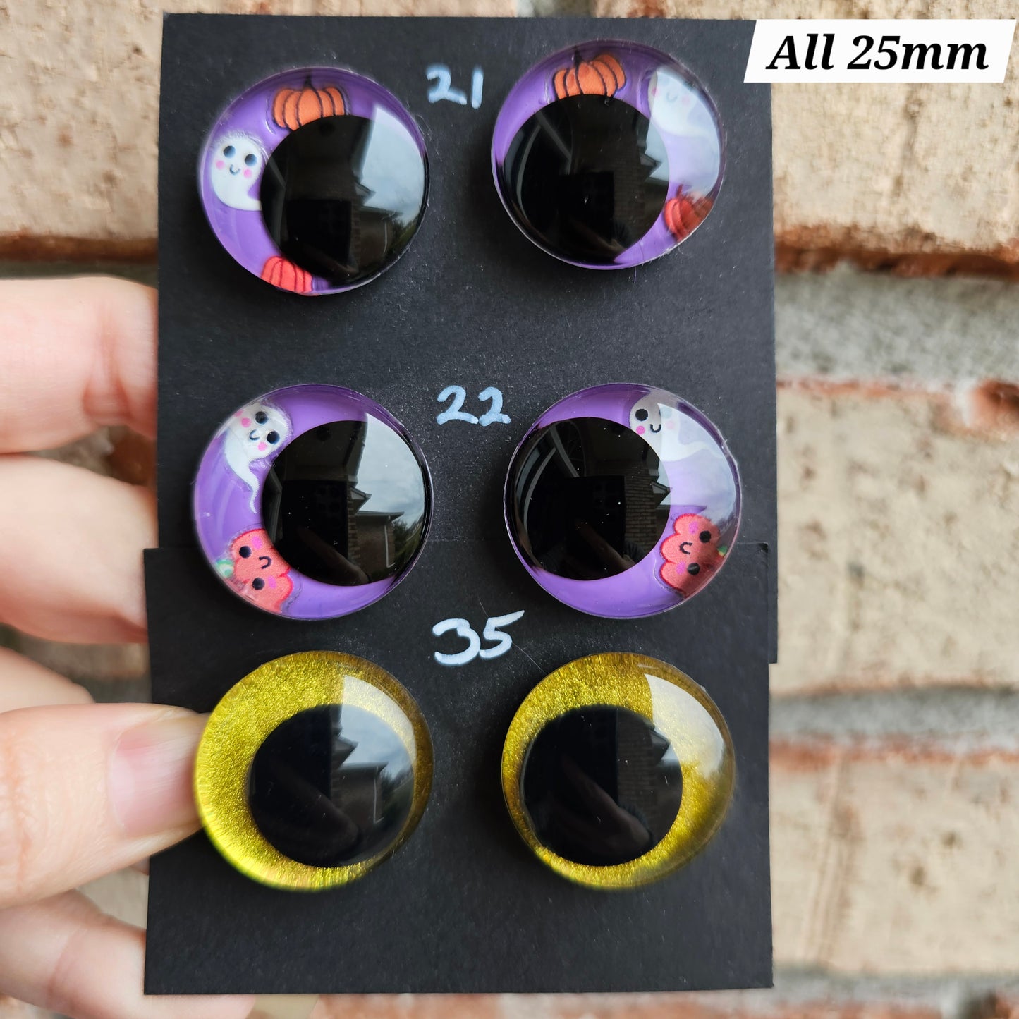 Christmas / Fall / Halloween Specialty Eyes 30% DISCOUNT APPLIED Handpainted Glitter Sinker Recessed Safety Eyes Amigurumi Crochet