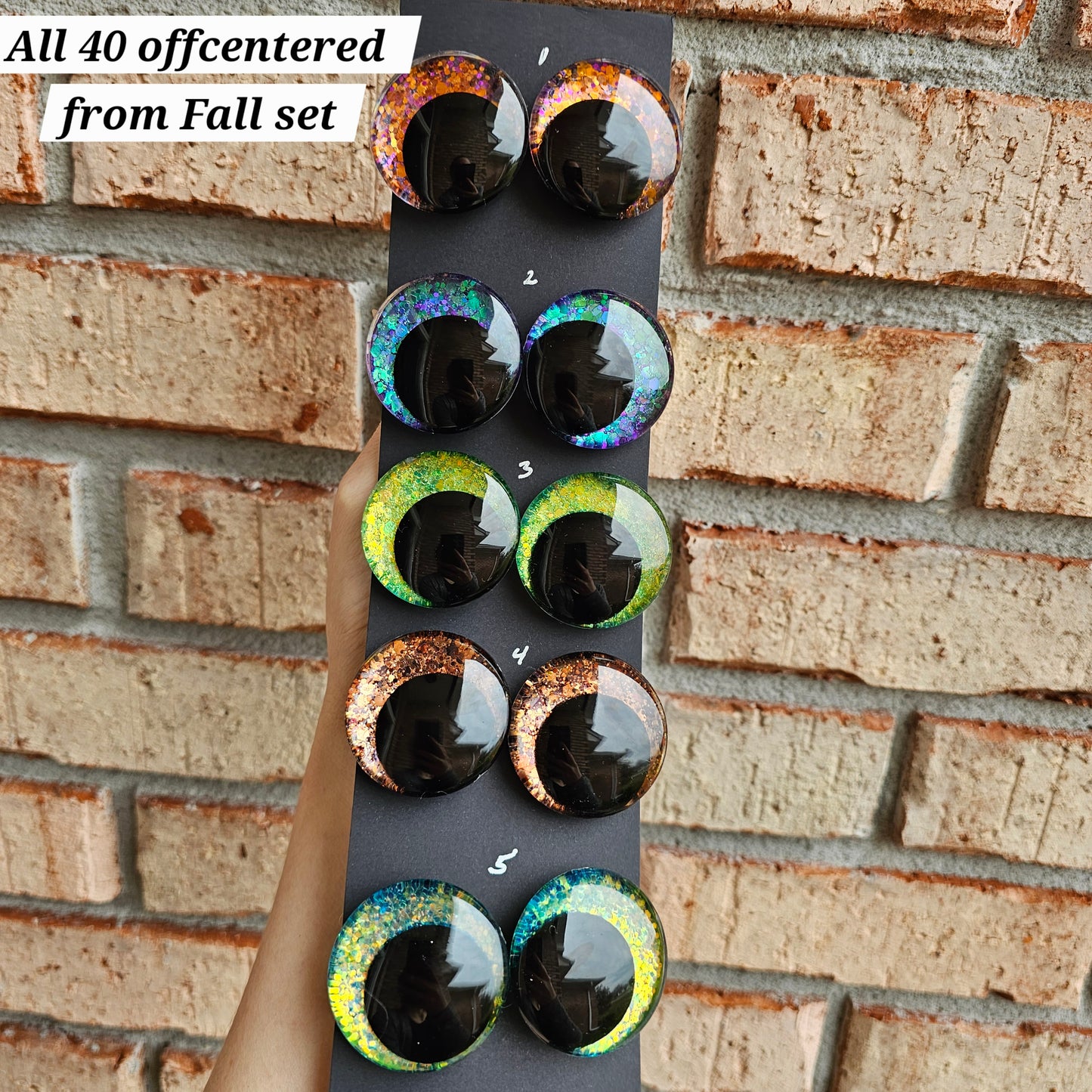 35mm & 40MM Eyes 30% DISCOUNT APPLIED Handpainted Glitter Sinker Recessed Safety Eyes Amigurumi Crochet