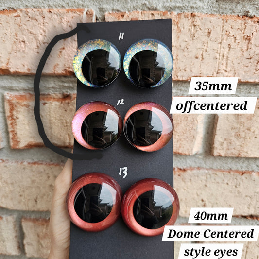 35mm & 40MM Eyes 30% DISCOUNT APPLIED Handpainted Glitter Sinker Recessed Safety Eyes Amigurumi Crochet