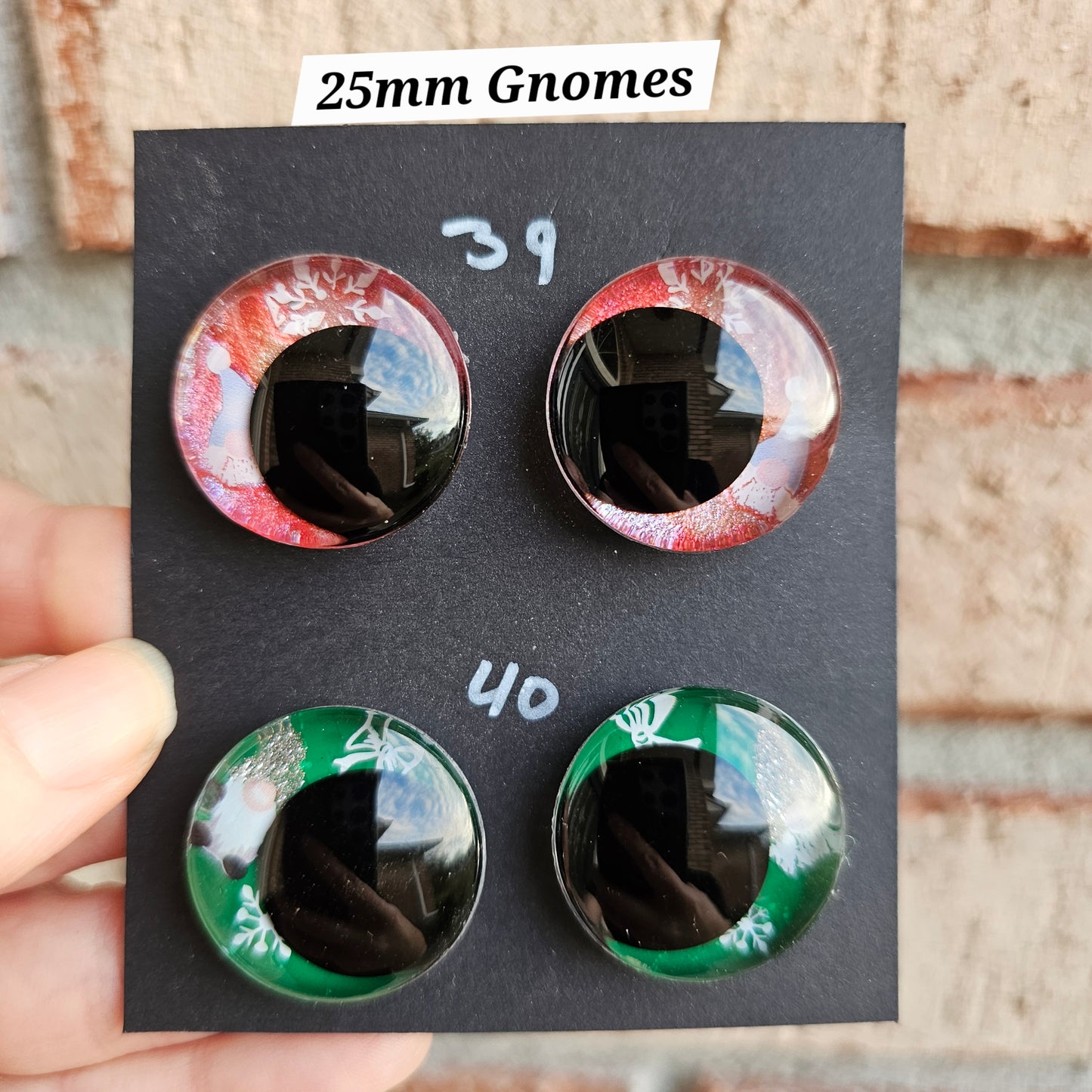 Christmas / Fall / Halloween Specialty Eyes 30% DISCOUNT APPLIED Handpainted Glitter Sinker Recessed Safety Eyes Amigurumi Crochet