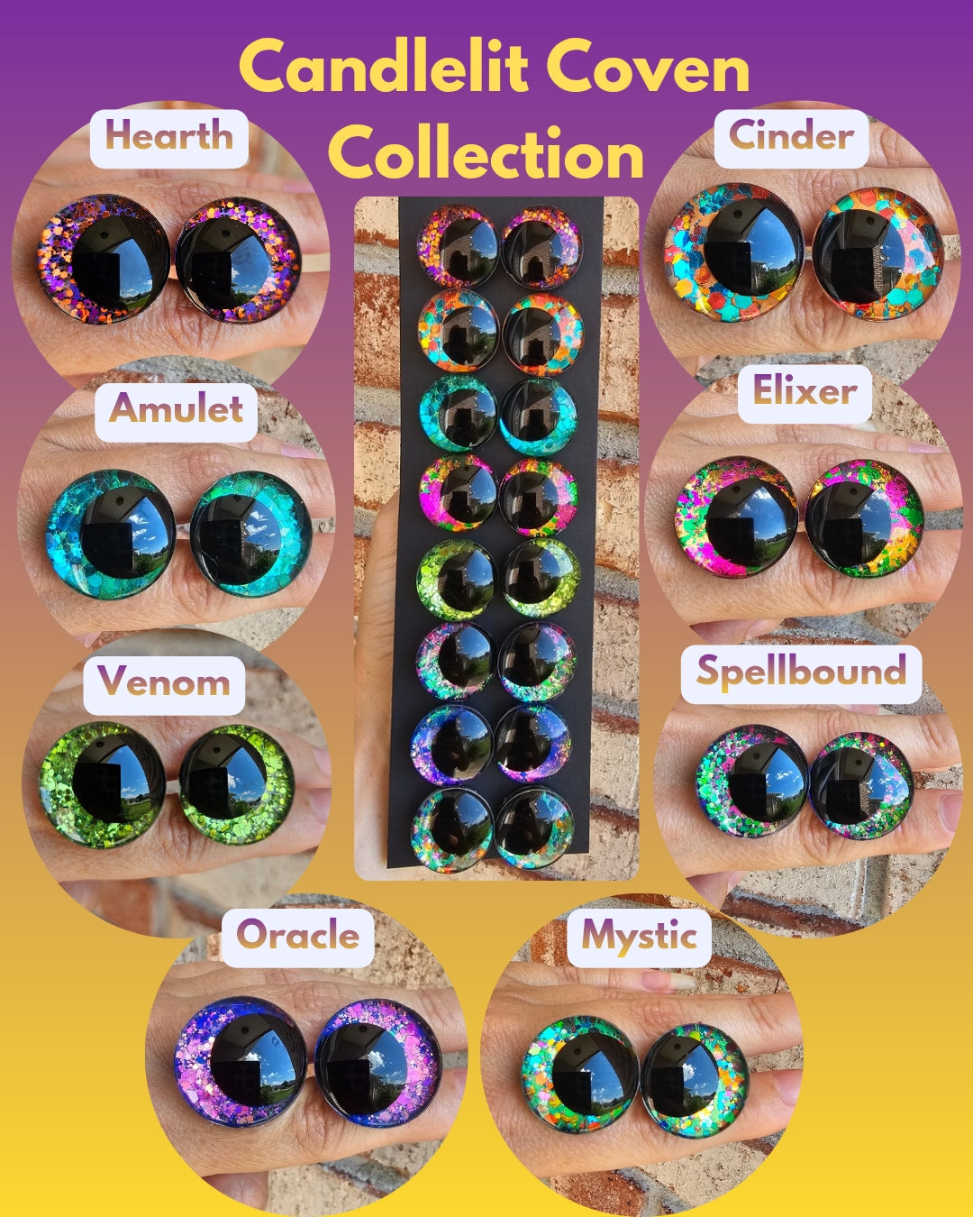 Individual Candlelit Coven Collection Handpainted Safety Eyes