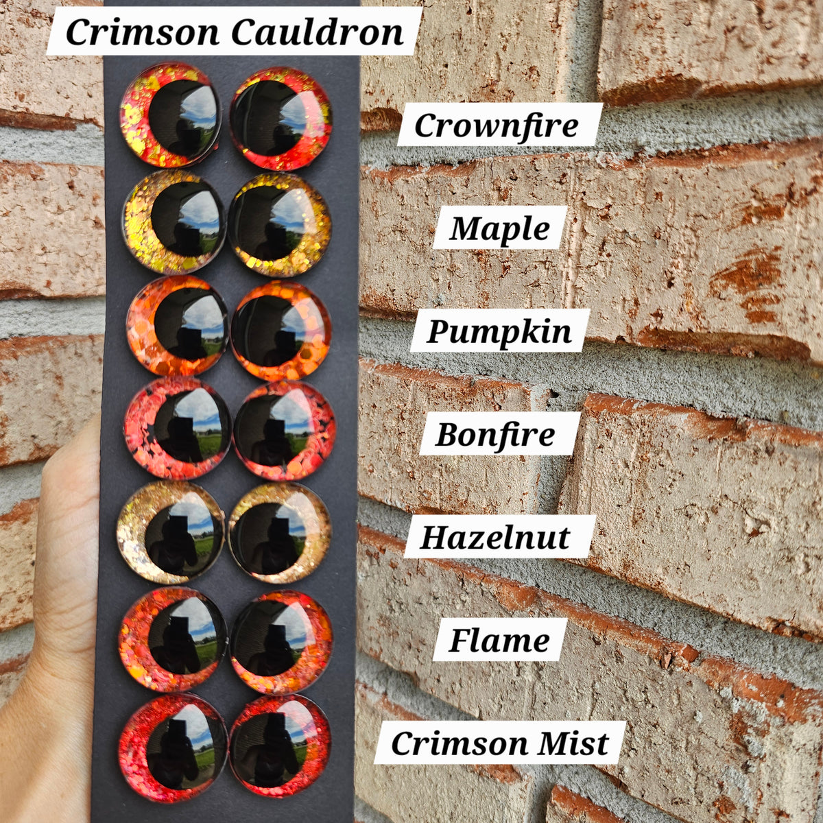 Bundle and Save Crimson Cauldron Collection Handpainted Sinker Recessed Safety Eyes