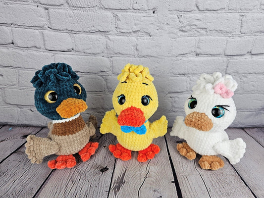 Dusty the Duck with Mallard Mod Crochet Pattern Easter English