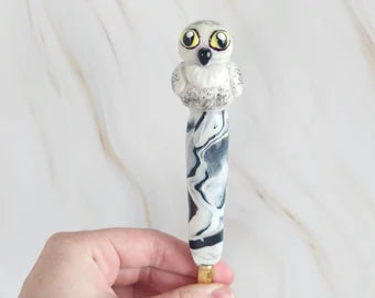 Harry Potter Hedwig handsculpted clay crochet hook made to order