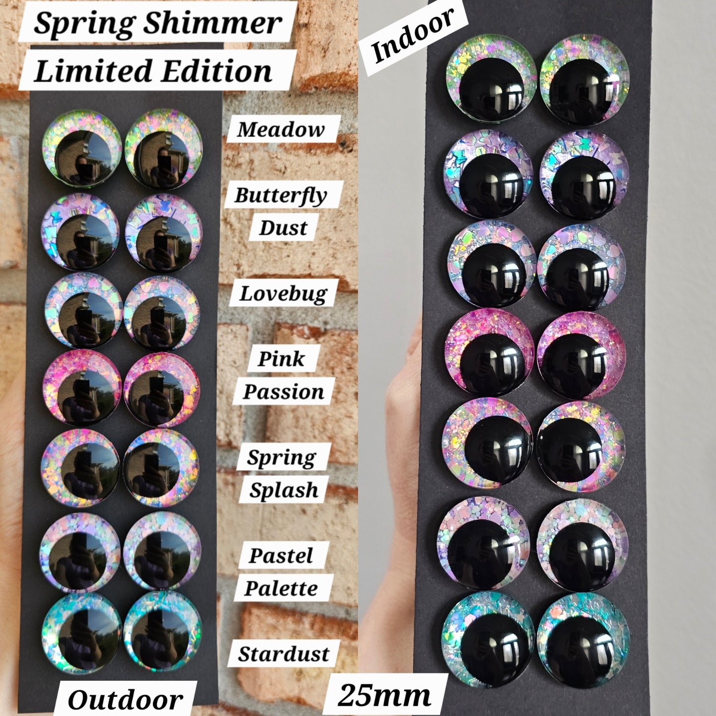 Individual Spring Shimmer Collection Handpainted Sinker Recessed Safety Eyes Amigurumi Crochet