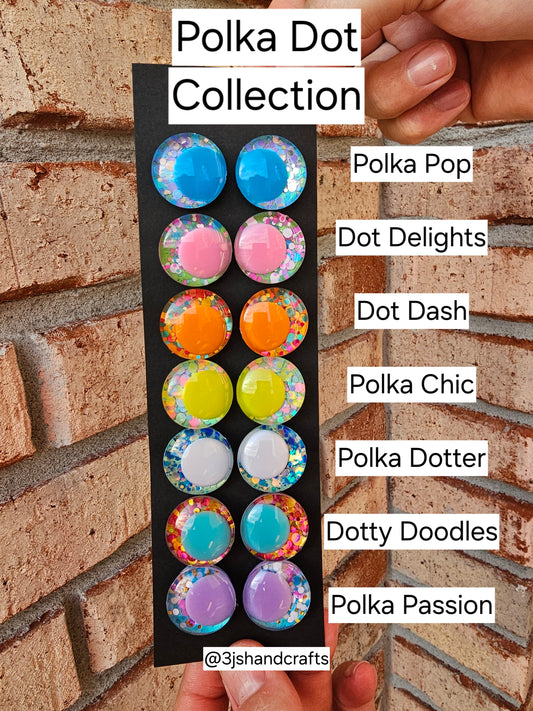 Polka Dot Collection Handpainted Glitter Sinker Recessed Safety Eyes Amigurumi Crochet