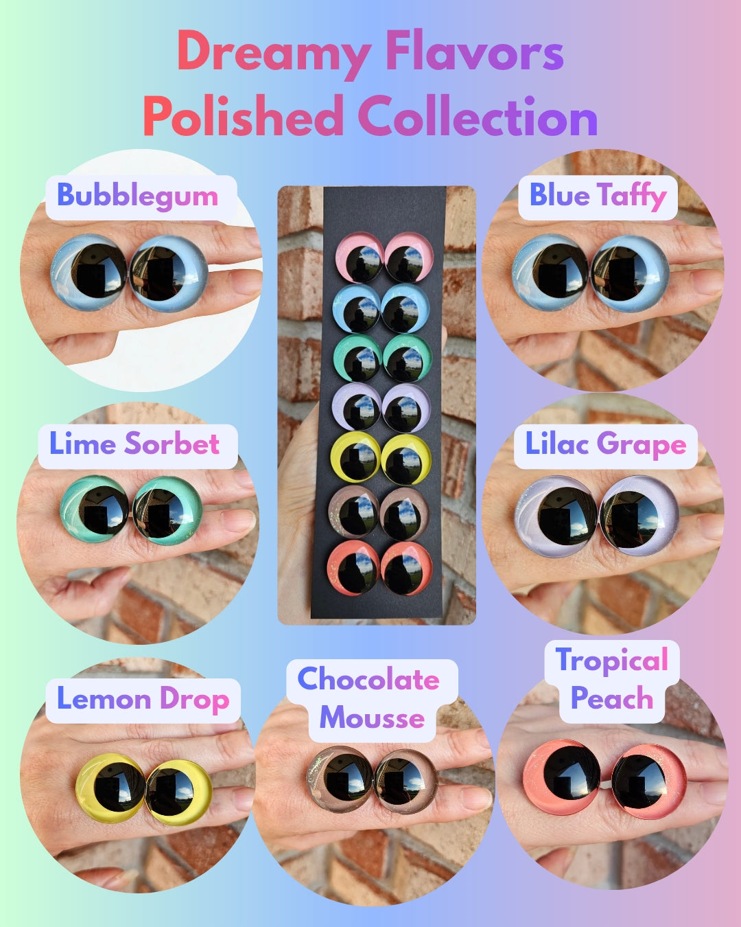 Bundle and Save Dreamy Flavors Collection Handpainted Sinker Recessed Safety Eyes Amigurumi Crochet