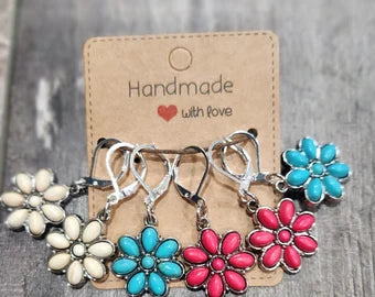 Colorful Flower stitch markers 6pc