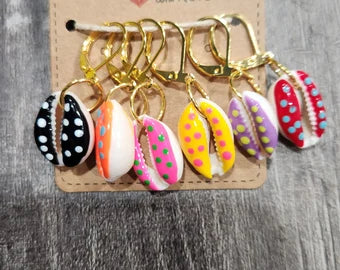 Colorful Shells stitch markers 6pc